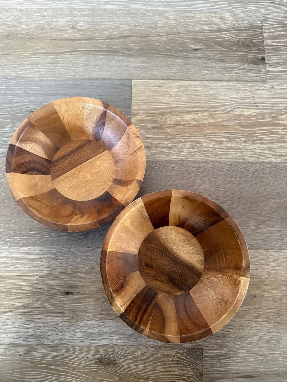Aerin Wooden Serving Bowls in Warm Brown Tones - Set of 2